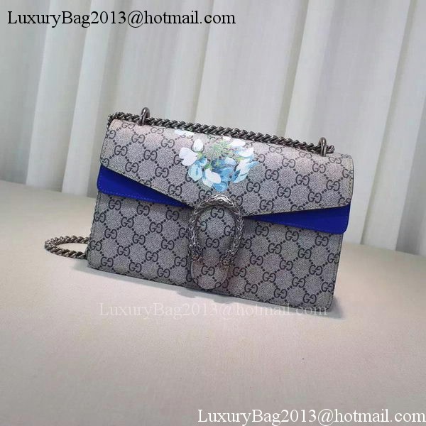 Gucci 400249 Blue Dionysus GG Supreme Canvas Shoulder Bag Gucci 400249 Blue Dionysus GG Supreme Canvas Shoulder Bag