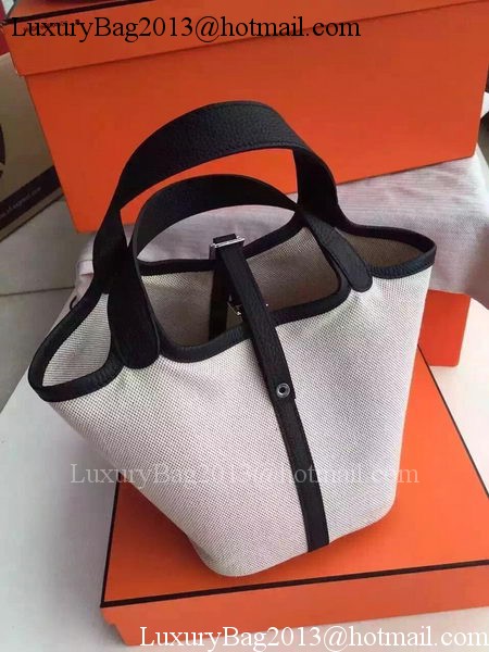 Hermes Picotin Lock 18cm Bag Canvas HPL8618T Black Hermes Picotin Lock 18cm Bag Canvas HPL8618T Black