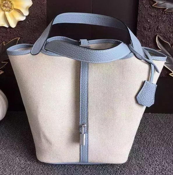 Hermes Picotin Lock 18cm Bag Canvas HPL8618T SkyBlue