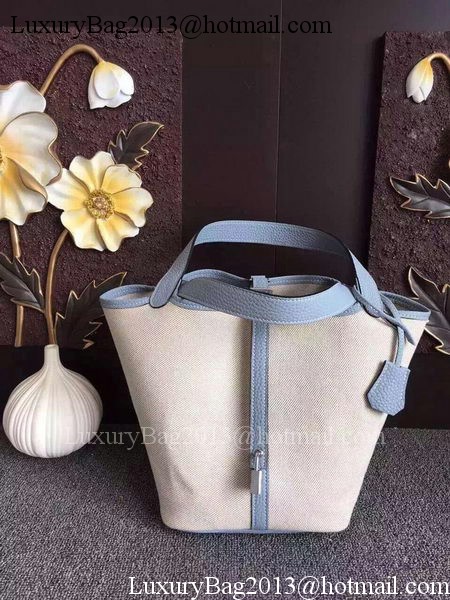 Hermes Picotin Lock 18cm Bag Canvas HPL8618T SkyBlue Hermes Picotin Lock 18cm Bag Canvas HPL8618T SkyBlue