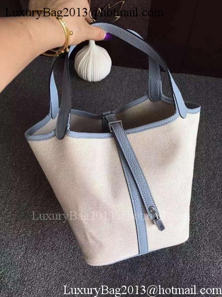 Hermes Picotin Lock 18cm Bag Canvas HPL8618T SkyBlue Hermes Picotin Lock 18cm Bag Canvas HPL8618T SkyBlue