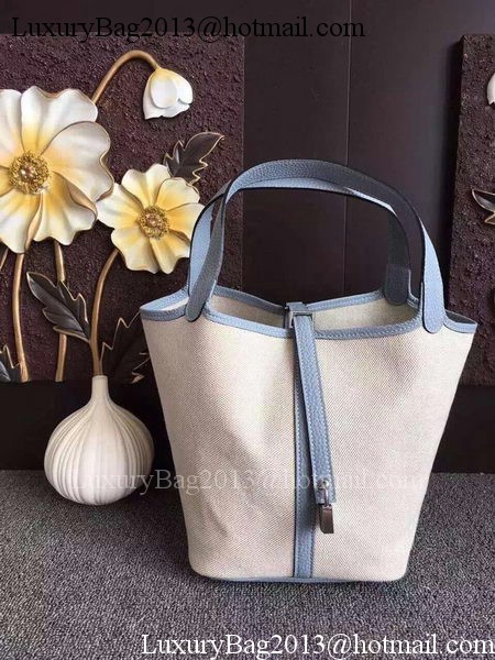 Hermes Picotin Lock 18cm Bag Canvas HPL8618T SkyBlue Hermes Picotin Lock 18cm Bag Canvas HPL8618T SkyBlue
