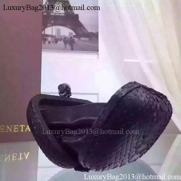 Bottega Veneta Snake Leather Knot Clutch BV8653 Black Bottega Veneta Snake Leather Knot Clutch BV8653 Black