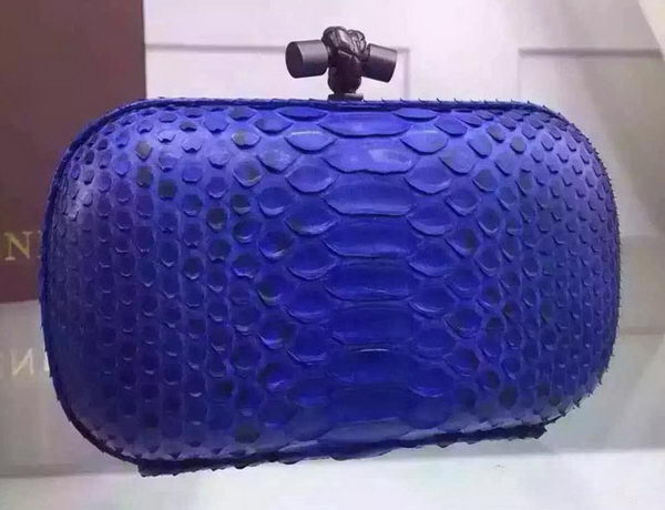 Bottega Veneta Snake Leather Knot Clutch BV8653 Blue
