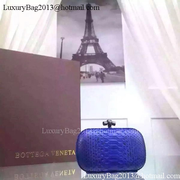 Bottega Veneta Snake Leather Knot Clutch BV8653 Blue Bottega Veneta Snake Leather Knot Clutch BV8653 Blue