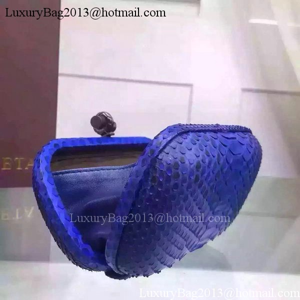 Bottega Veneta Snake Leather Knot Clutch BV8653 Blue Bottega Veneta Snake Leather Knot Clutch BV8653 Blue