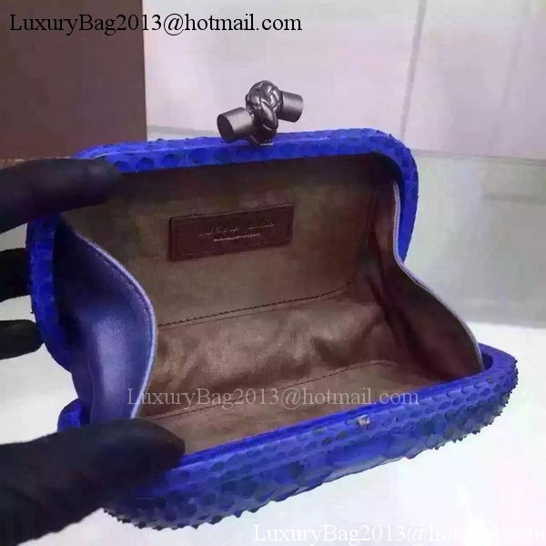 Bottega Veneta Snake Leather Knot Clutch BV8653 Blue Bottega Veneta Snake Leather Knot Clutch BV8653 Blue