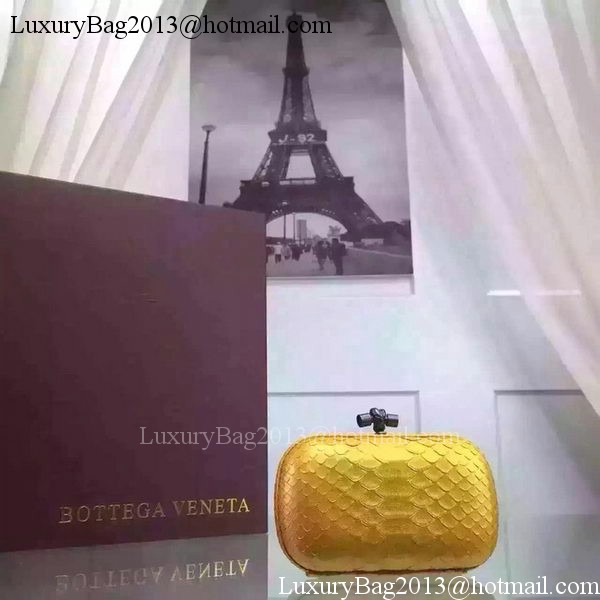 Bottega Veneta Snake Leather Knot Clutch BV8653 Gold Bottega Veneta Snake Leather Knot Clutch BV8653 Gold