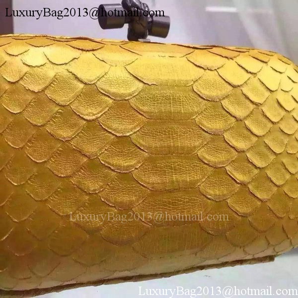 Bottega Veneta Snake Leather Knot Clutch BV8653 Gold Bottega Veneta Snake Leather Knot Clutch BV8653 Gold