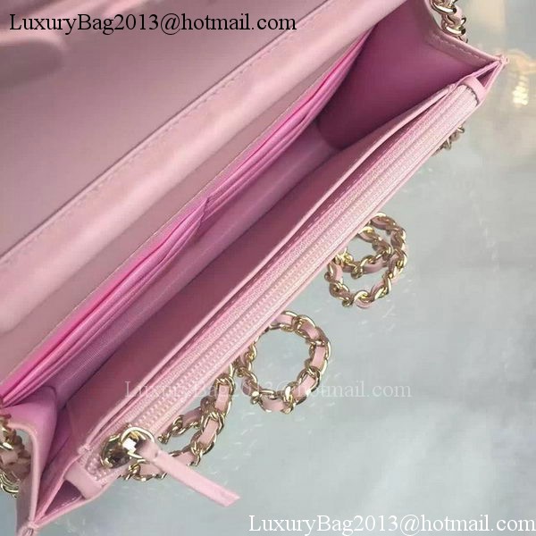 Chanel WOC mini Flap Bag Pink Sheepskin A5373 Gold