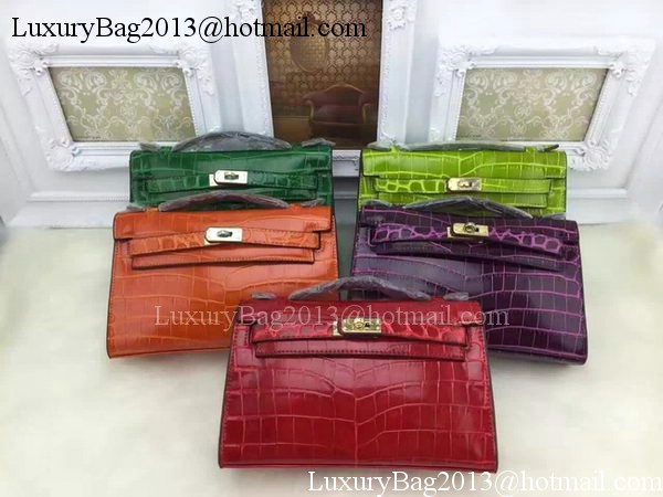 Hermes MINI Kelly 22cm Tote Bag Croco Leather KL22 Burgundy Hermes MINI Kelly 22cm Tote Bag Croco Leather KL22 Burgundy