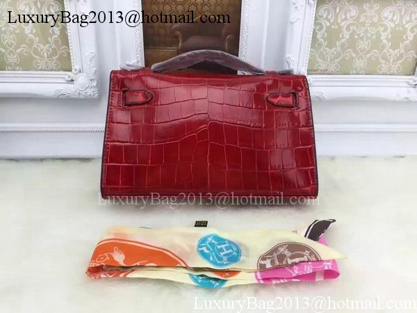 Hermes MINI Kelly 22cm Tote Bag Croco Leather KL22 Burgundy Hermes MINI Kelly 22cm Tote Bag Croco Leather KL22 Burgundy