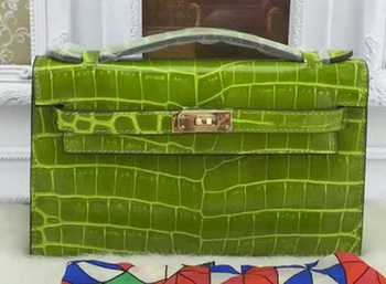 Hermes MINI Kelly 22cm Tote Bag Croco Leather KL22 Cyan Hermes MINI Kelly 22cm Tote Bag Croco Leather KL22 Cyan