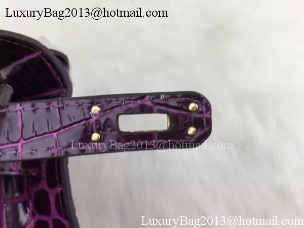 Hermes MINI Kelly 22cm Tote Bag Croco Leather KL22 Purple Hermes MINI Kelly 22cm Tote Bag Croco Leather KL22 Purple