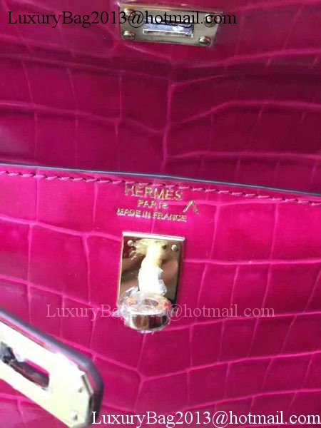 Hermes MINI Kelly 22cm Tote Bag Croco Leather KL22 Rose Hermes MINI Kelly 22cm Tote Bag Croco Leather KL22 Rose