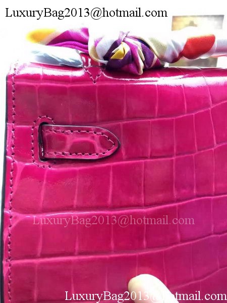 Hermes MINI Kelly 22cm Tote Bag Croco Leather KL22 Rose Hermes MINI Kelly 22cm Tote Bag Croco Leather KL22 Rose