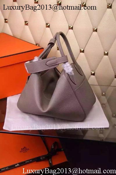 Hermes Lindy 30CM Leather Shoulder Bag H0881 Grey