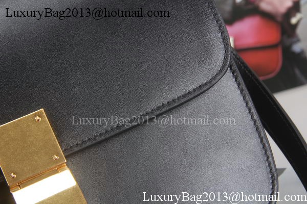Celine Classic Box Flap Bag Calfskin Leather C3369 Black Celine Classic Box Flap Bag Calfskin Leather C3369 Black