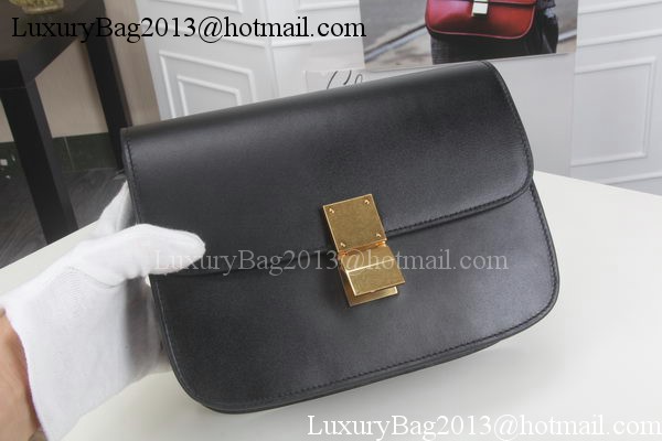 Celine Classic Box Flap Bag Calfskin Leather C3369 Black Celine Classic Box Flap Bag Calfskin Leather C3369 Black