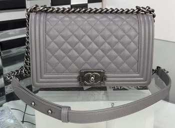 Boy Chanel Flap Shoulder Bag Cannage Pattern A67086 Grey Boy Chanel Flap Shoulder Bag Cannage Pattern A67086 Grey