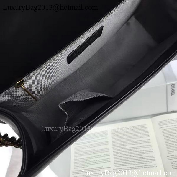 Boy Chanel Flap Bag Black Original Sheepskin Leather A67088 Gold Boy Chanel Flap Bag Black Original Sheepskin Leather A67088 Gold