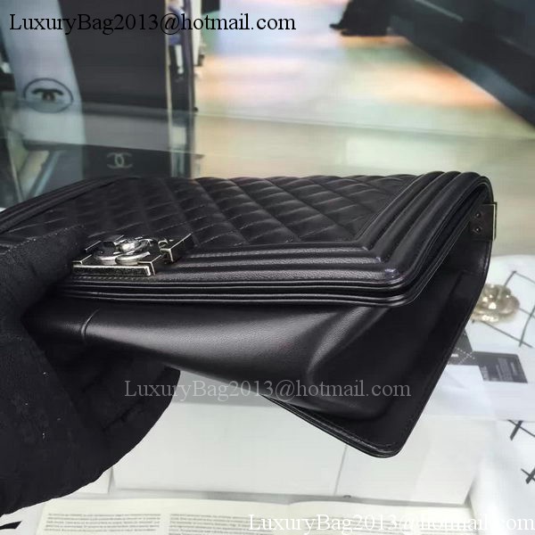 Boy Chanel Flap Bag Black Original Sheepskin Leather A67088 Silver Boy Chanel Flap Bag Black Original Sheepskin Leather A67088 Silver