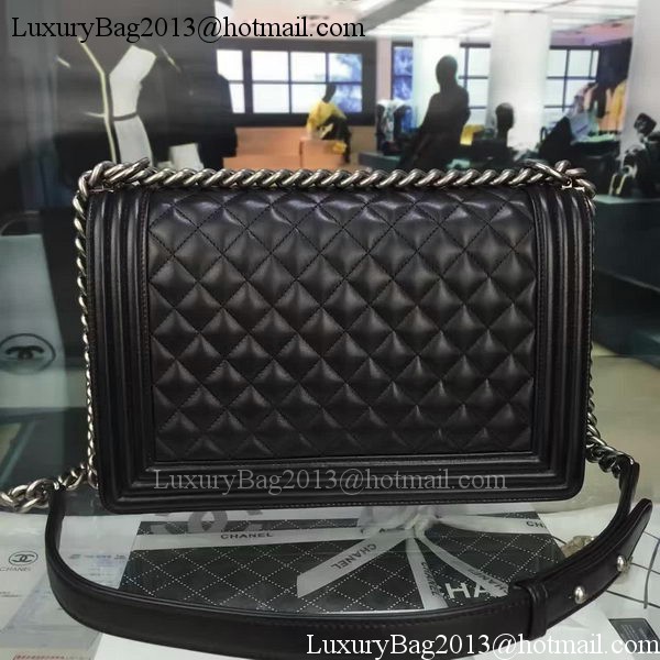 Boy Chanel Flap Bag Black Original Sheepskin Leather A67088 Silver Boy Chanel Flap Bag Black Original Sheepskin Leather A67088 Silver
