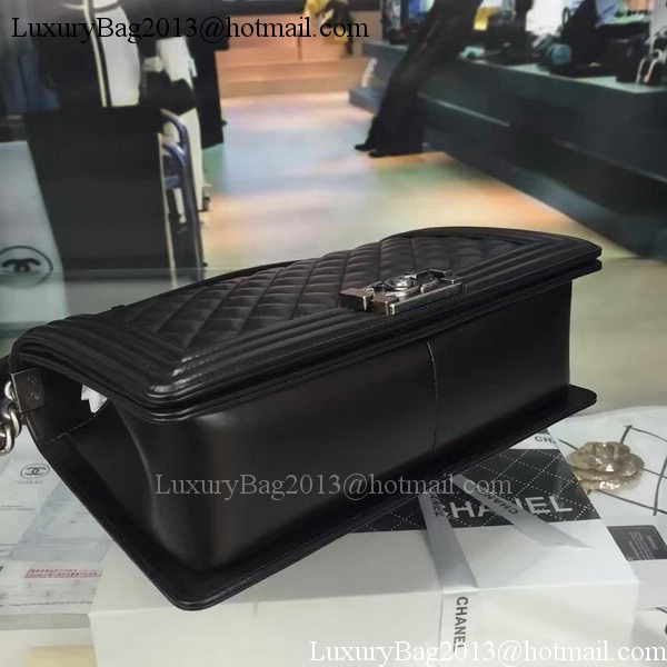 Boy Chanel Flap Bag Black Original Sheepskin Leather A67088 Silver Boy Chanel Flap Bag Black Original Sheepskin Leather A67088 Silver