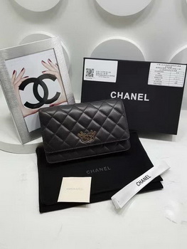 Chanel Original Sheepskin Leather Bi-Fold Wallet A32257 Black