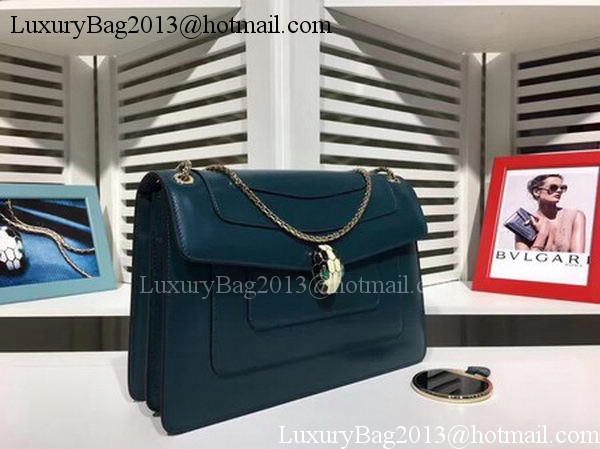 BVLGARI Medium Shoulder Bag Calfskin Leather BG2281 Blue BVLGARI Medium Shoulder Bag Calfskin Leather BG2281 Blue