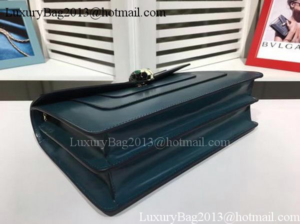 BVLGARI Medium Shoulder Bag Calfskin Leather BG2281 Blue BVLGARI Medium Shoulder Bag Calfskin Leather BG2281 Blue