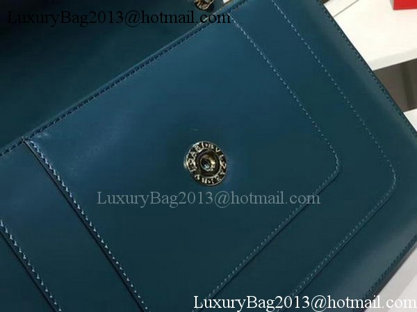 BVLGARI Medium Shoulder Bag Calfskin Leather BG2281 Blue BVLGARI Medium Shoulder Bag Calfskin Leather BG2281 Blue