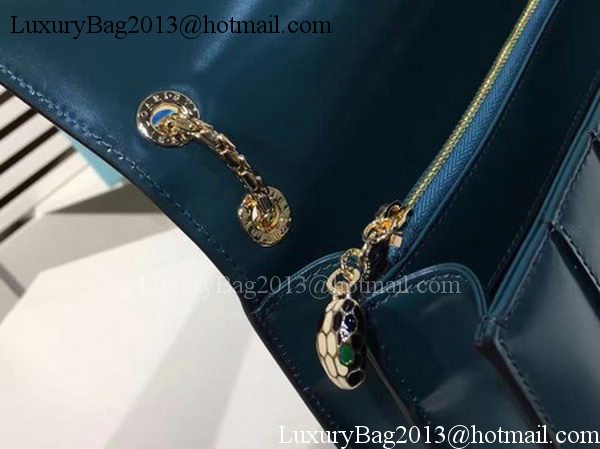 BVLGARI Medium Shoulder Bag Calfskin Leather BG2281 Blue BVLGARI Medium Shoulder Bag Calfskin Leather BG2281 Blue