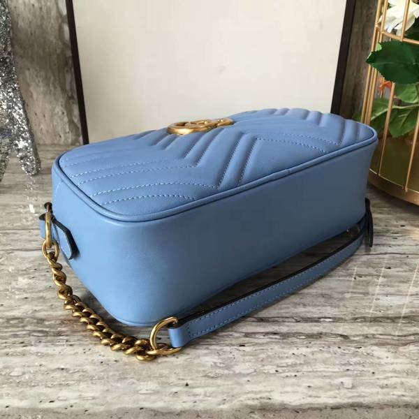 Gucci GG Marmont Matelasse Shoulder Bag 447632A Blue Gucci GG Marmont Matelasse Shoulder Bag 447632A Blue