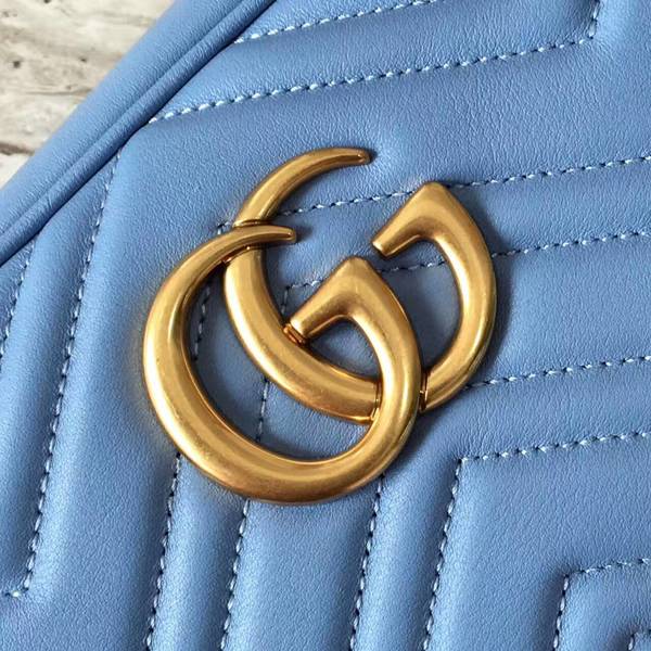 Gucci GG Marmont Matelasse Shoulder Bag 447632A Blue Gucci GG Marmont Matelasse Shoulder Bag 447632A Blue