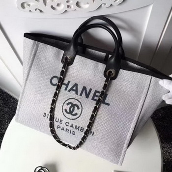 Chanel Large Canvas Tote Shopping Bag CHA1679 Grey Chanel Large Canvas Tote Shopping Bag CHA1679 Grey
