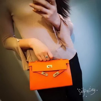 Hermes Kelly 22cm Tote Bag Original Leather KL22 Orange Hermes Kelly 22cm Tote Bag Original Leather KL22 Orange