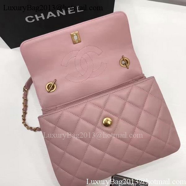 Chanel Classic Top Handle Bag Pink Sheepskin Leather A92991 Gold Chanel Classic Top Handle Bag Pink Sheepskin Leather A92991 Gold