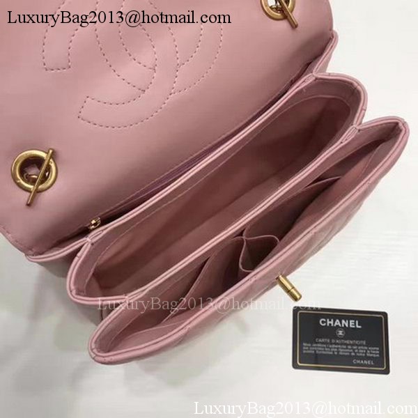 Chanel Classic Top Handle Bag Pink Sheepskin Leather A92991 Gold Chanel Classic Top Handle Bag Pink Sheepskin Leather A92991 Gold