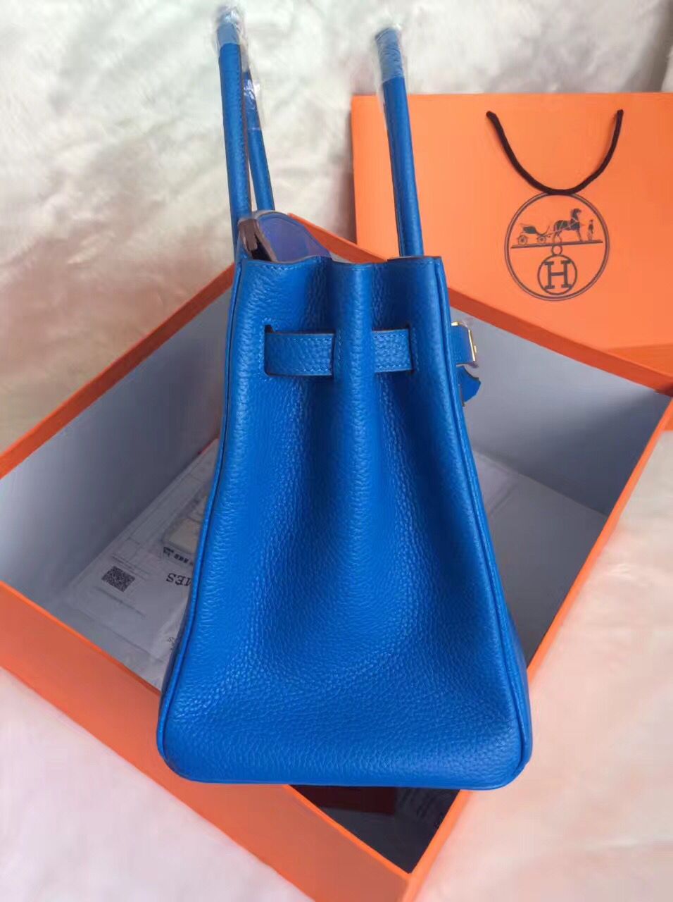 Hermes Birkin 30CM Tote Bag Blue Original Leather HB30 Glod Hermes Birkin 30CM Tote Bag Blue Original Leather HB30 Glod