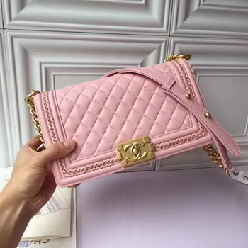 Boy Chanel Flap Shoulder Bag Original Sheepskin Leather A67086 Pink Boy Chanel Flap Shoulder Bag Original Sheepskin Leather A67086 Pink