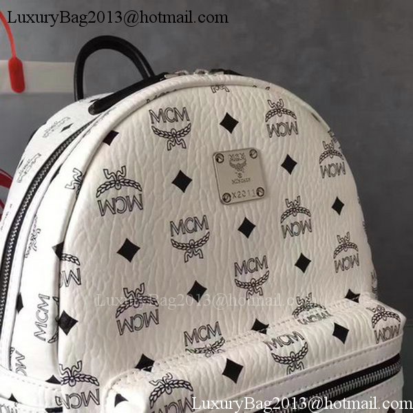 MCM Medium Top Studs Backpack MCM0039 White MCM Medium Top Studs Backpack MCM0039 White