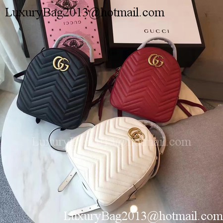 Gucci GG Marmont Quilted Leather Backpack 476671 Black Gucci GG Marmont Quilted Leather Backpack 476671 Black