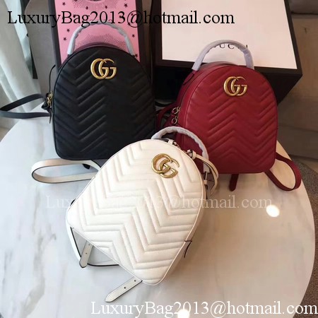 Gucci GG Marmont Quilted Leather Backpack 476671 White Gucci GG Marmont Quilted Leather Backpack 476671 White