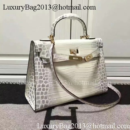 Hermes Kelly 28cm Shoulder Bag Croco Leather K28 OffWhite Hermes Kelly 28cm Shoulder Bag Croco Leather K28 OffWhite