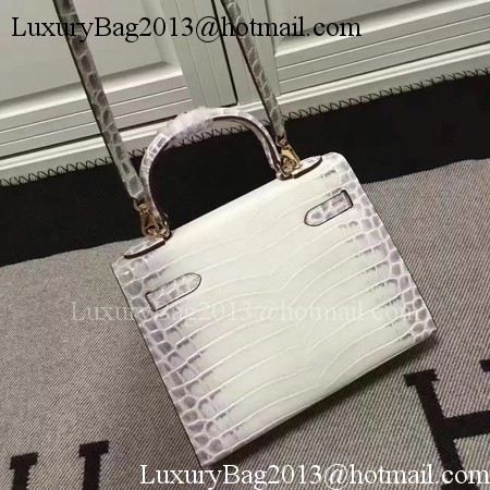 Hermes Kelly 28cm Shoulder Bag Croco Leather K28 OffWhite Hermes Kelly 28cm Shoulder Bag Croco Leather K28 OffWhite