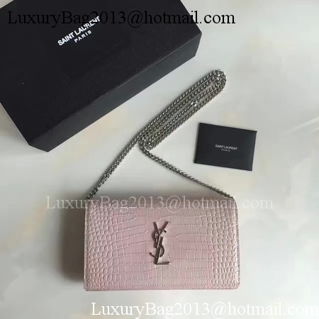 Saint Laurent mini Croco Leather Cross-body Shoulder Bag 360458 Pink