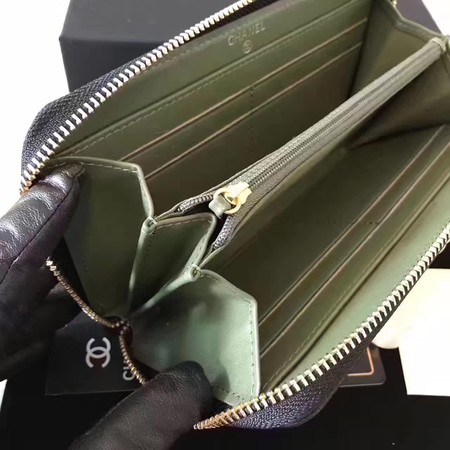 Boy Chanel Zip Around Wallet Cannage Pattern CHA5265 Black