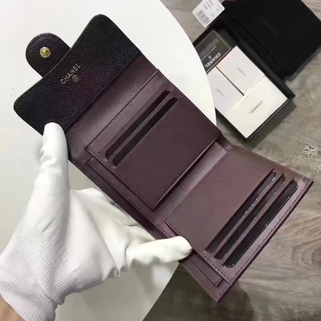 Chanel Tri-Fold Wallet Cannage Pattern Leather CHA5262 Black Chanel Tri-Fold Wallet Cannage Pattern Leather CHA5262 Black