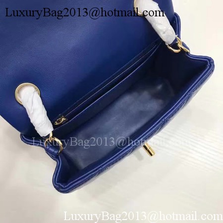 Chanel Classic MINI Flap Bag Original Sheepskin Leather A1115 Blue Chanel Classic MINI Flap Bag Original Sheepskin Leather A1115 Blue